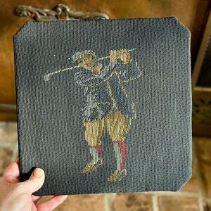 Vintage Golf Needlepoint Art